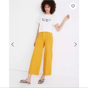 Madewell Emmett Wide-Leg Crop Pants in Greek Gold. Sz 28